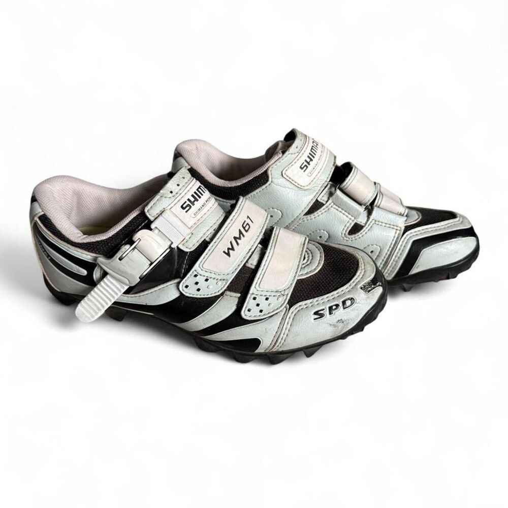 Shimano SH-WM61 Womens 6.5 EU 38 SPD Cycling Shoes MTB Bike Cleats Blue